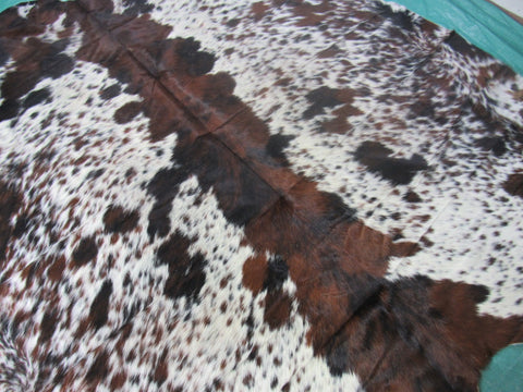 Crazy Speckled Tricolor Cowhide Rug Size: 7x6.7 feet M-1313