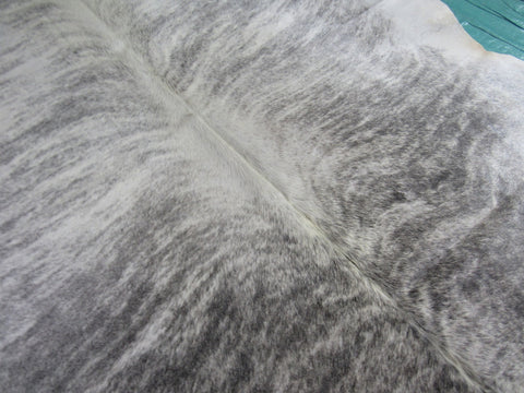 Light Grey Brindle Cowhide Rug - Size: 6 1/2' x 6' B-147