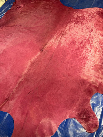 Dyed Magenta Cowhide Rug - Size: 7.5x8 feet M-1571