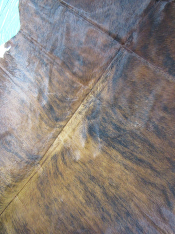 Cognac Brown Brindle Cowhide Rug - Size: 7.5x6.5 feet M-1322