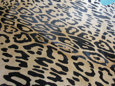 Jaguar Print Cowhide Rug (has a small patch) Size: 7x6 feet C-1662