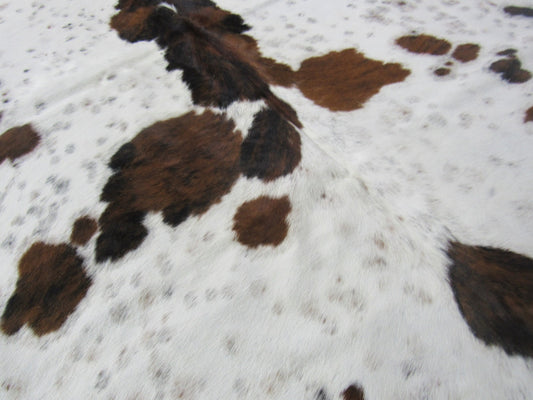 Tricolor Cowhide Rug Size: 6' X 6' Speckled Brown And White Cowhide Rug C-1373