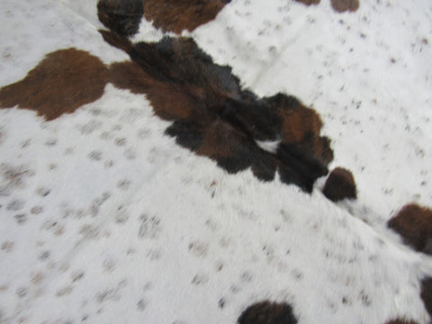 Tricolor Cowhide Rug Size: 6' X 6' Speckled Brown And White Cowhide Rug C-1373