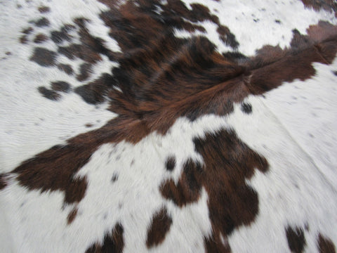 Tricolor Cowhide Rug Size: 6 1/2' X 6' Speckled Brown And White Cowhide Rug C-1374