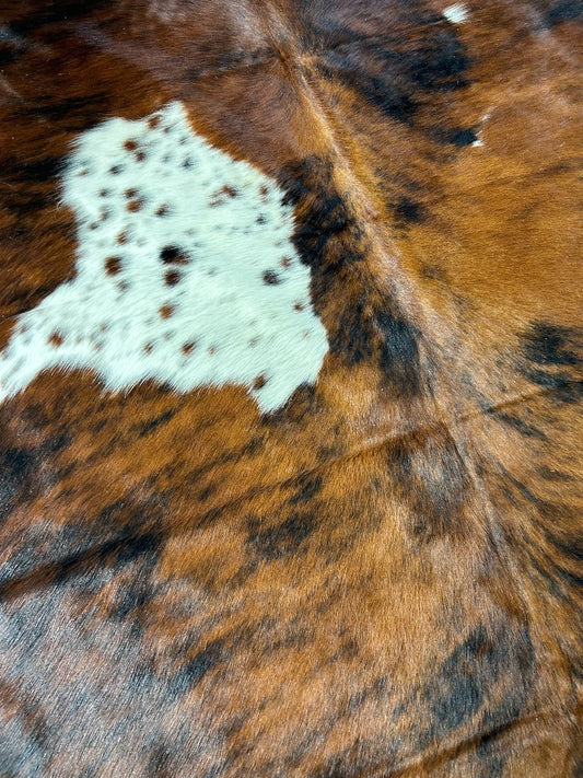 Tricolor Cowhide Rug - Size: 7.2x6.2 feet M-1576