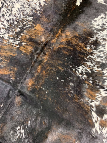 Brazilian Tricolor Speckled Cowhide Rug Size: 7 1/4x6 3/4 feet C-1492