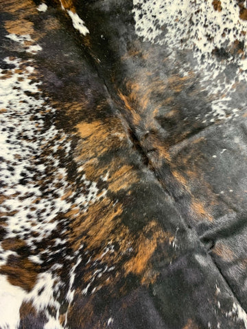 Brazilian Tricolor Speckled Cowhide Rug Size: 7 1/4x6 3/4 feet C-1492