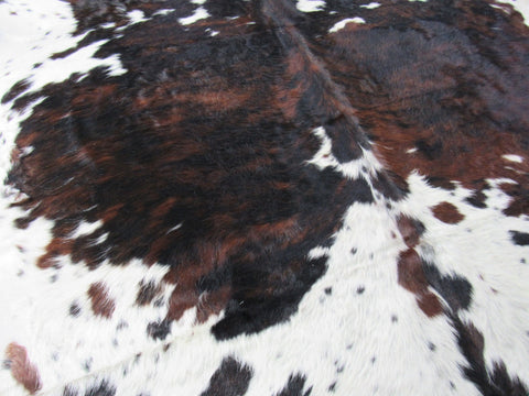 Tricolor Cowhide Rug (well destributed) Size: 7x6.7 feet M-1340