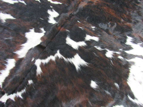 Tricolor Cowhide Rug (well destributed) Size: 7x6.7 feet M-1340