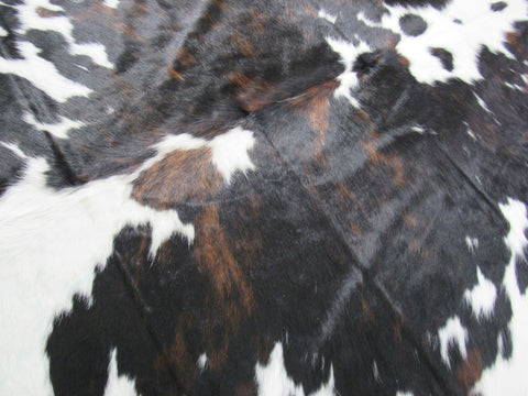 Gorgeous Tricolor Cowhide Rug Size: 7x7 feet M-1345