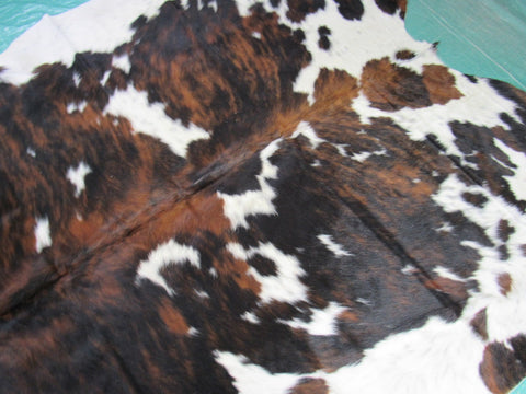 Beautiful Tricolor Cowhide Rug (even pattern) Size: 7.2x7 feet M-1354