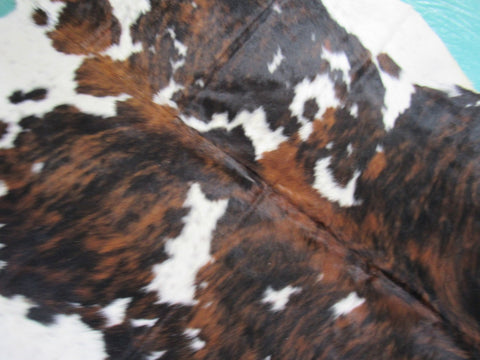 Beautiful Tricolor Cowhide Rug (even pattern) Size: 7.2x7 feet M-1354