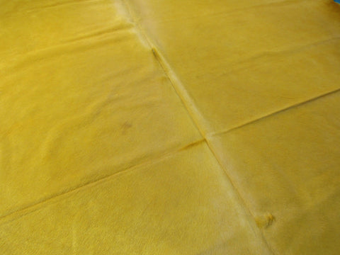 Dyed Yellow Cowhide Rug Size: 7.5x7 feet C-1666