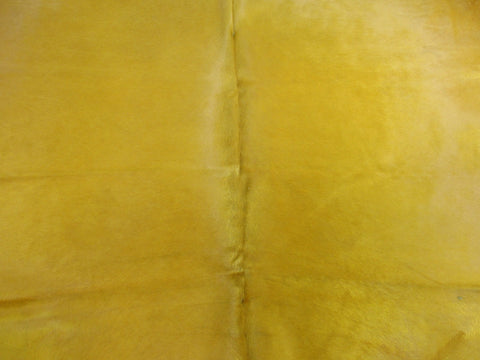 Dyed Yellow Cowhide Rug Size: 7.5x7 feet C-1666