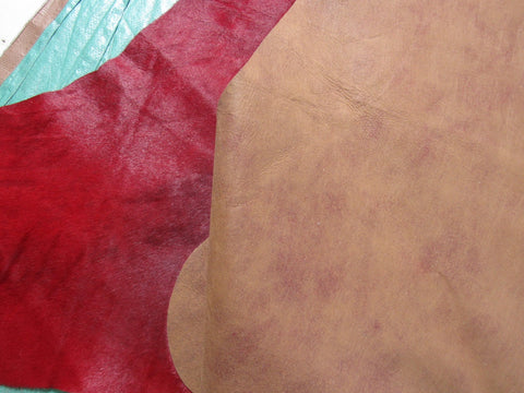 Dyed Red Cowhide Rug (with BACKING) - Size: 7.7x7.5 feet C-1667