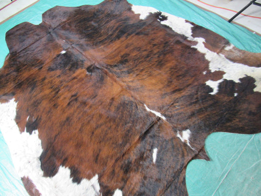 Tricolor Cowhide Rug Size: 7.2x7 feet M-1388