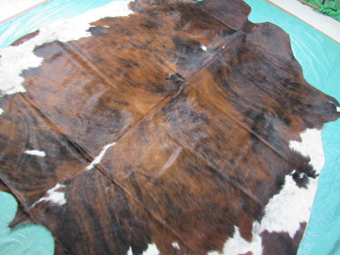 Tricolor Cowhide Rug Size: 7.2x7 feet M-1388