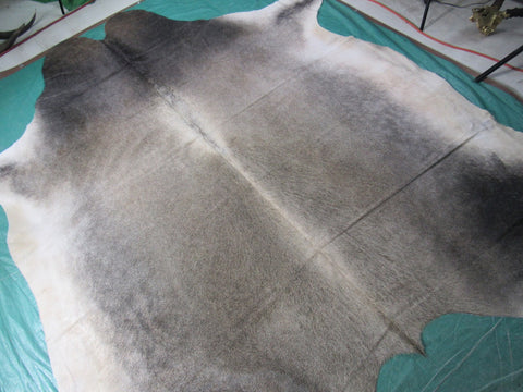 Grey & Beige Cowhide Rug (HUGE) - Size: 8 3/4' x 7 1/2' M-1391