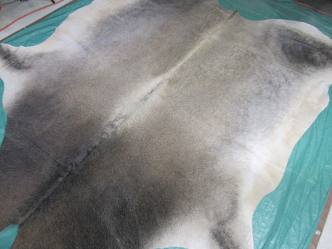 Grey & Beige Cowhide Rug (HUGE) - Size: 8 3/4' x 7 1/2' M-1391