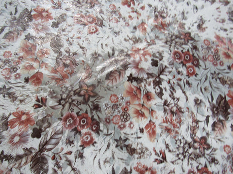 White Calf Skin Rug with Floral Paper Acid Washed Size: 48x39 inches C-1313