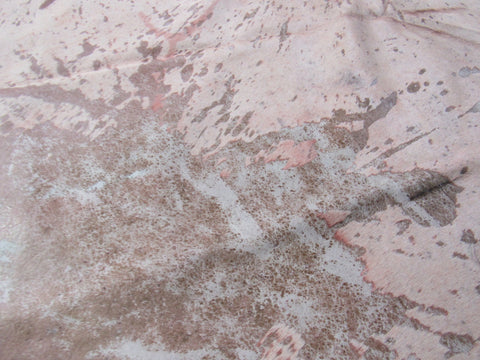 Light Pink Dyed with Acid Wash Cowhide Rug - Size: 8x7.75 feet C-1418