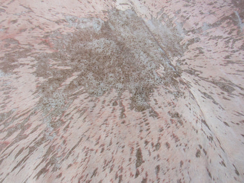 Light Pink Dyed with Acid Wash Cowhide Rug - Size: 8x7.75 feet C-1418