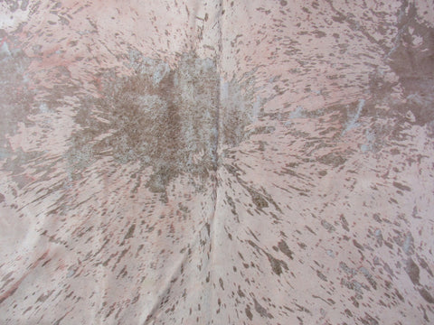 Light Pink Dyed with Acid Wash Cowhide Rug - Size: 8x7.75 feet C-1418