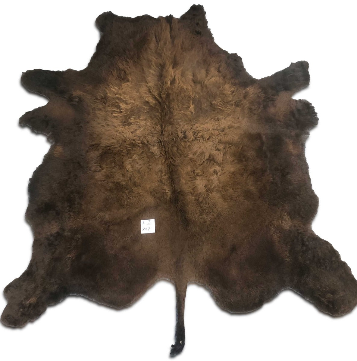 American Bison Hide Rug Approximate Size: 8 x 8 feet Natural Tanned Bison Fur Skin Bison