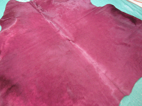 Dyed Fuchsia Cowhide Rug - Size: 7x7.2 feet M-1427