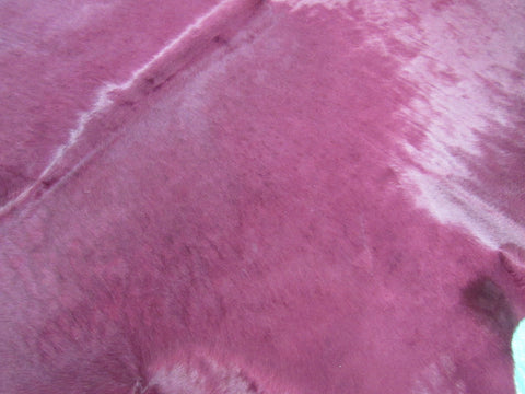 Dyed Fuchsia Cowhide Rug - Size: 7x7.2 feet M-1427