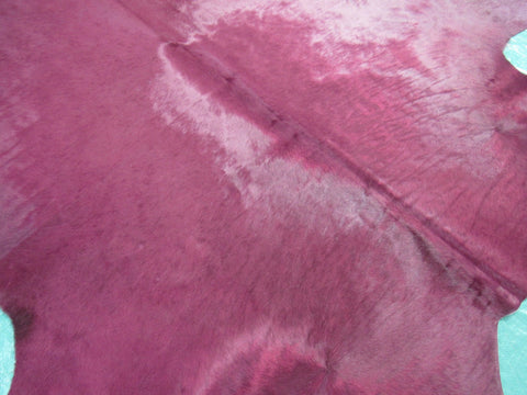 Dyed Fuchsia Cowhide Rug - Size: 7x7.2 feet M-1427