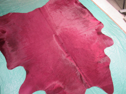 Dyed Fuchsia Cowhide Rug - Size: 7x7.2 feet M-1427