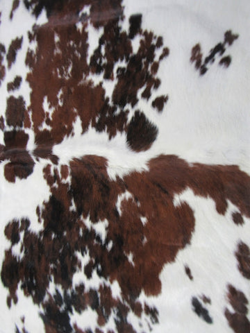 Beautiful Tricolor Cowhide Rug Size: 6x5 3/4 feet B-195