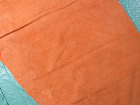 Dyed Orange Cowhide Rug (Gorgeous/ has a tiny hole) Size: 8 1/4x7 feet C-1427