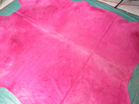 Dyed Pink Cowhide Rug - Size: 8' x 7' C-1686