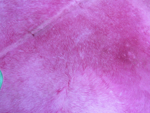 Dyed Pink Cowhide Rug - Size: 8' x 7' C-1686