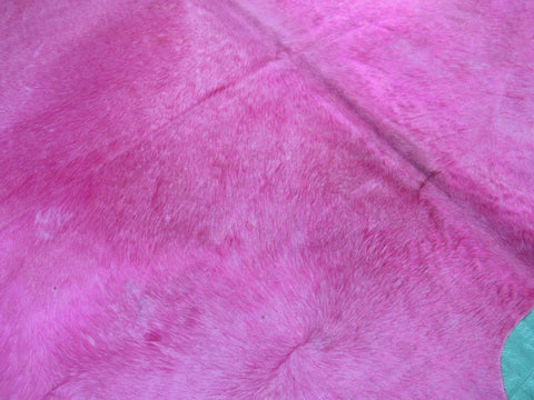 Dyed Pink Cowhide Rug - Size: 8' x 7' C-1686