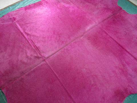 Dyed Pink Cowhide Rug - Size: 8' x 7' C-1686