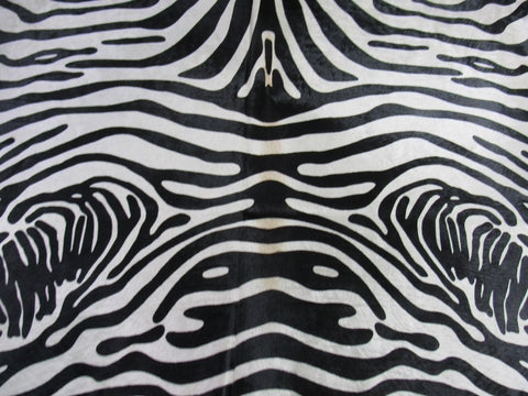 Beautiful & Huge Upholstery Zebra Cowhide Rug (1 stitch) Size: 7.5x6.5 feet C-1689