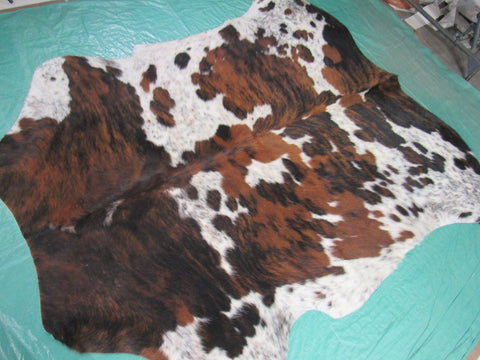 Tricolor Cowhide Rug Size: 6 1/2x6 3/5 feet B-196