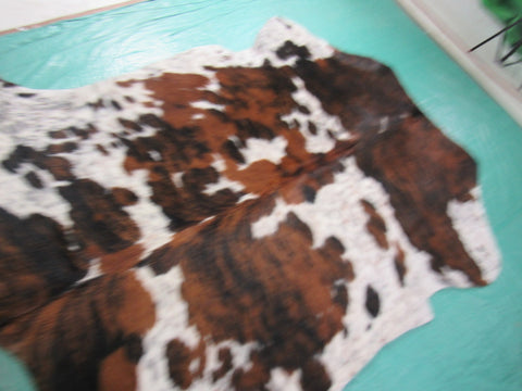 Tricolor Cowhide Rug Size: 6 1/2x6 3/5 feet B-196