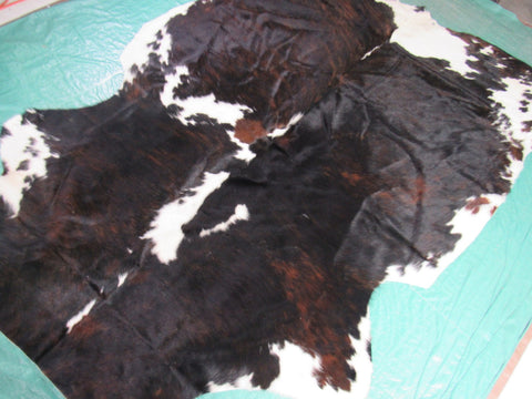 Tricolor Cowhide Rug Size: 7 1/4x6 1/4 feet B-199