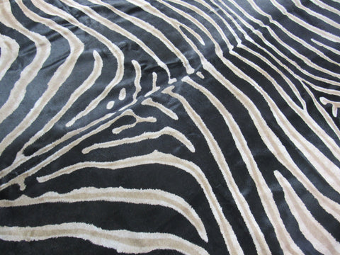 Genuine Zebra Print Cowhide Rug Size: 6 3/4' X 6' Black Stripes, Grey/Light Brown Inner Stripes Zebra Print Cowhide Rug B-200