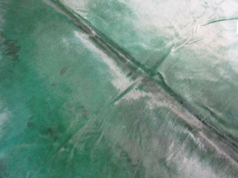 Dyed Emerald Green Cowhide Rug Size: 7.5x7.5 feet C-1435