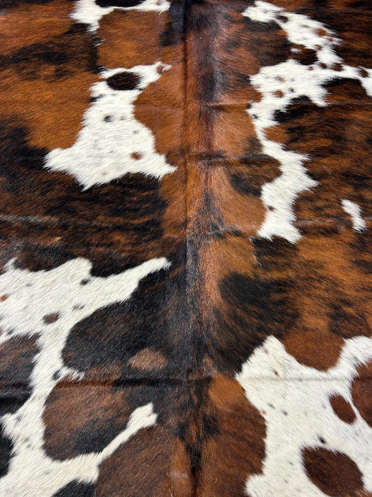 Tricolor Speckled Cowhide Rug - Size: 5.7x5.5 feet K-302