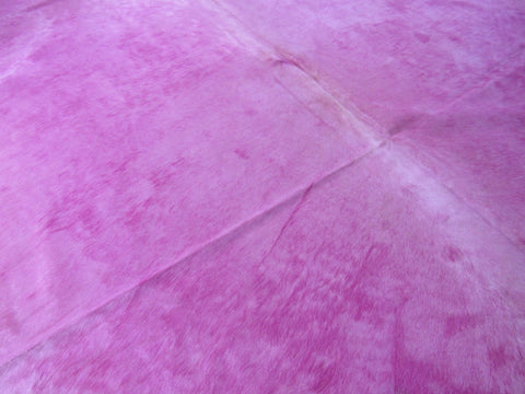 Dyed Pink Cowhide Rug Size: 7x7 feet C-1691