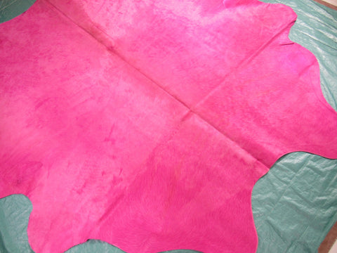 Dyed Pink Cowhide Rug Size: 7x7 feet C-1691