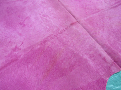 Dyed Pink Cowhide Rug Size: 7x7 feet C-1691