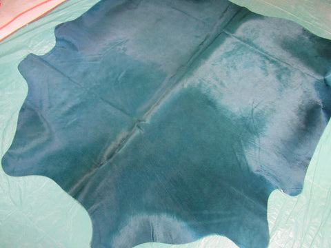 Dyed Emerald Green Cowhide Rug (perfect quality) Size: 7x6 feet C-1697