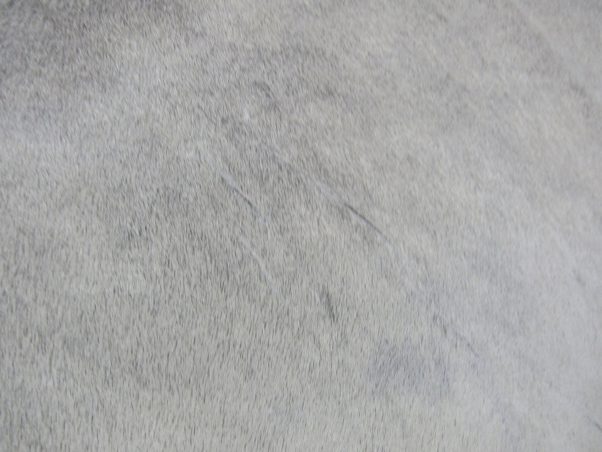 Natural Grey Cowhide Rug with Beige Belly Size: 7x6 feet C-1050